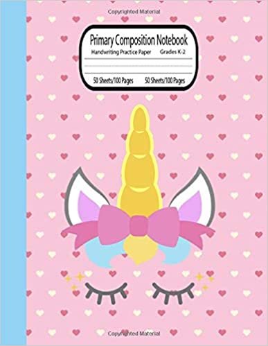Primary composition notebook grades k-2: Primary Composition Notebook with picture space | top half blank | Handwriting Practice Paper | Primary Composition Notebook for girls | 100 Pages | Unicorn indir