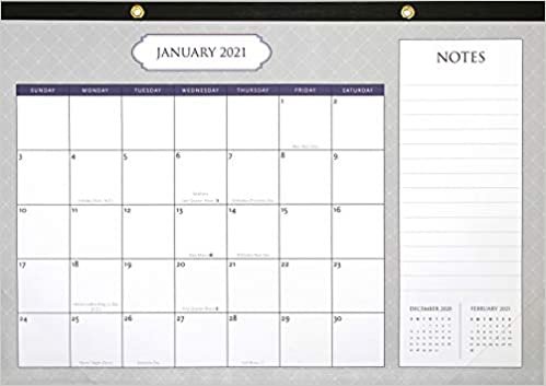 2021 Classic Desk Calendar Pad (12-Month Calendar with bonus stickers)