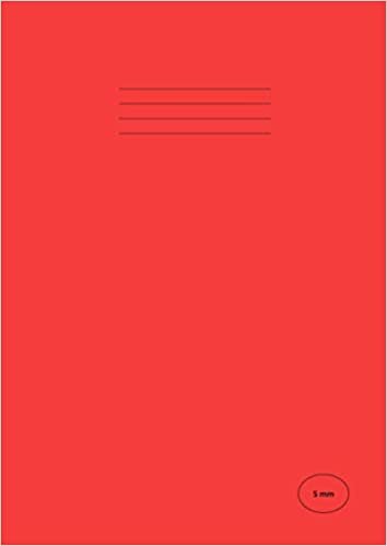 5mm: A4 School Exercise Book, 5 mm Squares Maths Notebook, 64 Pages, 90GSM Quality Paper - Red Cover