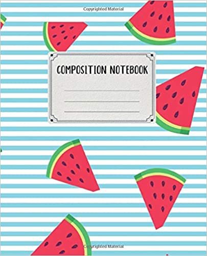 Composition Notebook: Watermelon - Cute Primary Wide Ruled Paper - Lined Journal for s Kids Students Girls - for Home School College and Writing Notes