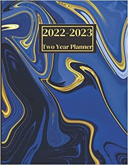 Two Year Planner: Blue Marble cover | 24 Months Agenda Planner with Holidays | Calendar Appointment Book | 8.5'' x 11'' Large Size