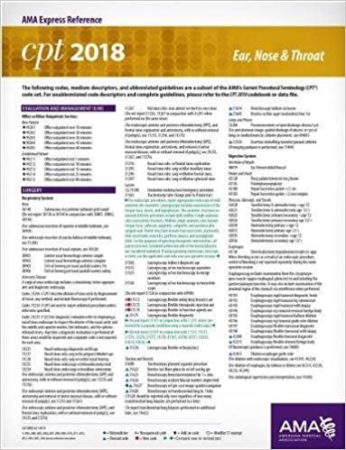 CPT (R) 2018 Express Reference Coding Cards: Ear, Nose & Throat indir