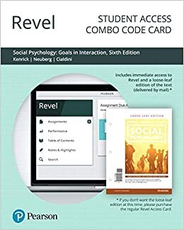 REVEL FOR SOCIAL PSYCHOLOGY 6/: Goals in Interaction -- Combo Access Card