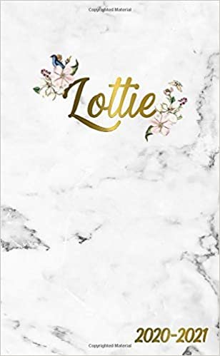 Lottie 2020-2021: 2 Year Monthly Pocket Planner & Organizer with Phone Book, Password Log and Notes | 24 Months Agenda & Calendar | Marble & Gold Floral Personal Name Gift for Girls and Women