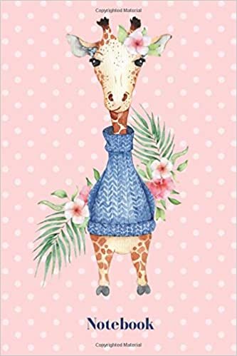 Notebook: Cute Floral Giraffe Notebook Journal For Girls Blank Paper, 110 Pages For Writing Notes And Drawing
