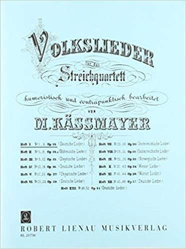 Volkslieder 1: Deutsche Lieder: humoristisch und kontrapunktisch bearbeitet. Heft 1. op. 14. Streichquartett. Stimmensatz.