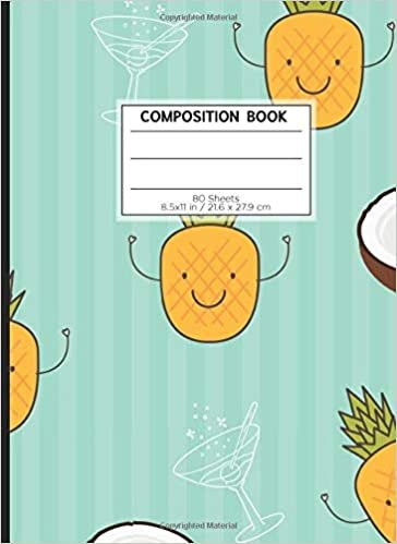 COMPOSITION BOOK 80 SHEETS 8.5x11 in / 21.6 x 27.9 cm: A4 Squared White Rimmed Book | "Cocktail" | Workbook for s Kids Students Boys | Writing Notes School College | Mathematics | Physics