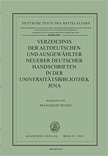Verzeichnis Altdeutscher Handschriften: Universitaetsbibliothek Jena Vol 2 (Deutsche Texte des Mittelalters)