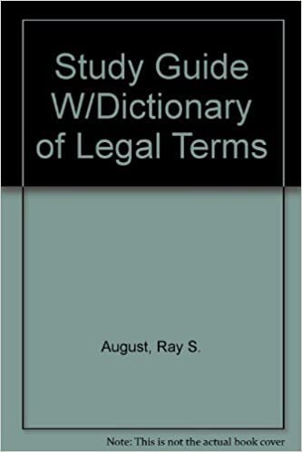 Study Guide w/Dictionary Of Legal Terms