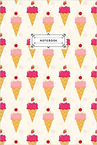 Notebook: Strawberry Ice Cream Lined Journal Notebook, 120 pages (6x9")