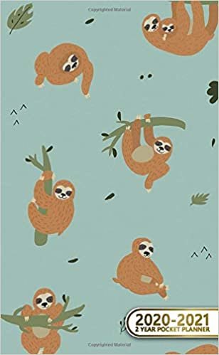 2020-2021 2 Year Pocket Planner: Pretty Two-Year Monthly Pocket Planner and Organizer | 2 Year (24 Months) Agenda with Phone Book, Password Log & Notebook | Cute Tropical Sloth Pattern