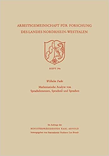 Mathematische Analyse von Sprachelementen, Sprachstil und Sprachen (Arbeitsgemeinschaft für Forschung des Landes Nordrhein-Westfalen) indir