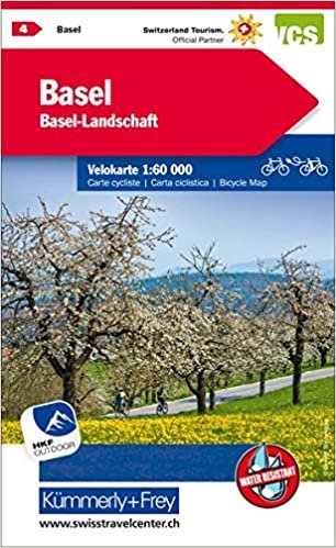 Basel, Basel-Landschaft Velokarte Nr. 4: 1:60000, waterproof, Freemap on Smartphone included (Kümmerly+Frey Velokarten) indir