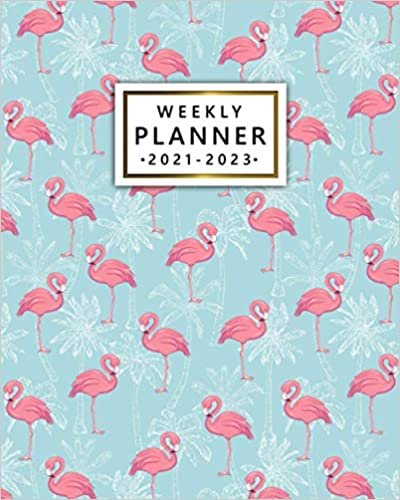 Weekly Planner 2021-2023: Pink Flamingo Three Year Calendar, Diary with Notes, To Do Lists | Organizer, Agenda with Vision Boards, Holidays | Turquoise Palm Tree Pattern