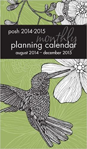 Posh: Hummingbird's Grace 2014-2015 Monthly Slim Desk Diary
