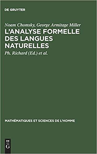 L'analyse formelle des langues naturelles (Mathematiques Et Sciences de L'Homme)