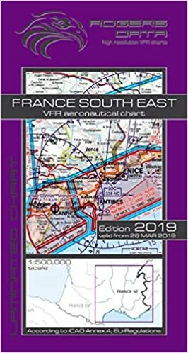 France South East Rogers Data VFR Luftfahrtkarte 500k: Frankreich Süd Ost VFR Luftfahrtkarte – ICAO Karte, Maßstab 1:500.000 indir