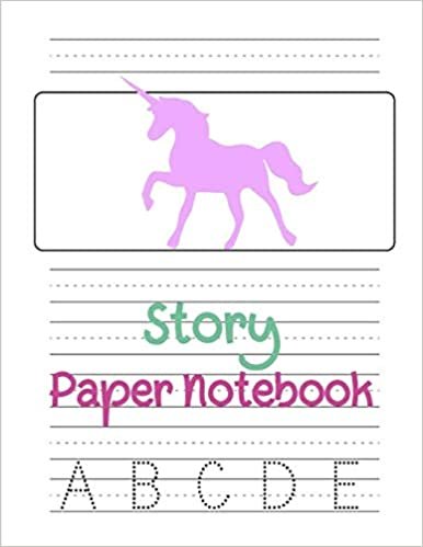 Story Paper Notebook: Cute Unicorn Handwriting Practice Paper Composition School Exercise Book