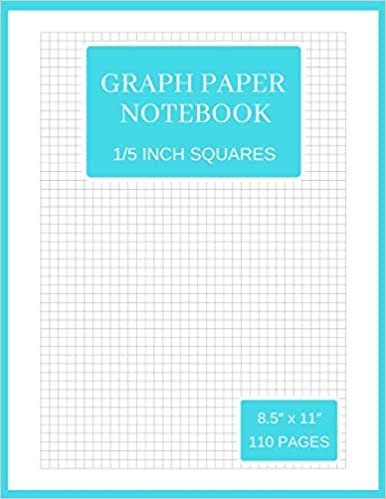 Graph Paper Notebook: 1/5 Inch Squares (Large, 110 Pages, Thin Gray Lines, Light Blue and White Soft Cover)