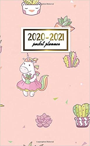 2020-2021 Pocket Planner: Nifty Two-Year (24 Months) Monthly Pocket Planner and Agenda | 2 Year Organizer with Phone Book, Password Log & Notebook | Adorable Potted Cactus & Unicorn Print