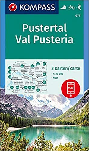 KOMPASS Wanderkarte Pustertal, Val Pusteria: 3 Wanderkarten 1:25000 im Set inklusive Karte zur offline Verwendung in der KOMPASS-App. Fahrradfahren. Skitouren. (KOMPASS-Wanderkarten, Band 671)