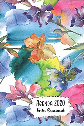 Agenda 2020 Vista Semanal: 12 Meses Programación Semanal Calendario en Español Diseño Floral