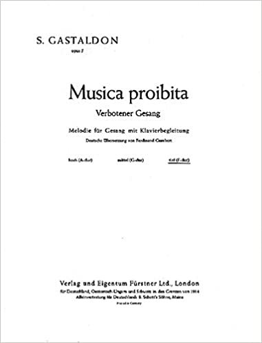Verbotener Gesang: Musica proibita. op. 5. Alt oder Bass und Klavier. indir