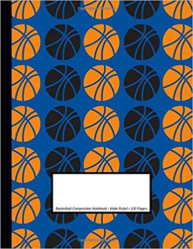 Basketball Composition Notebook: Wide Ruled | 100 Pages | One Subject Notebook | Blue (8.5 x 11 inches) indir