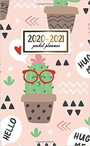 2020-2021 Pocket Planner: Nifty Two-Year (24 Months) Monthly Pocket Planner and Agenda | 2 Year Organizer with Phone Book, Password Log & Notebook | Adorable Potted Cactus With Glasses Print