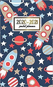 2020-2021 Pocket Planner: 2 Year Pocket Monthly Organizer & Calendar | Cute Two-Year (24 months) Agenda With Phone Book, Password Log and Notebook | Pretty Cartoon Rocket & Galaxy Print