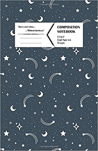 LUOMUS Galaxy Space with Quote - Graph Paper 4x4 Composition Notebook | 5.5 x 8.5 inches | 50 pages (Vol. 9): Note Book for drawing, writing notes, ... writing, school notes, and capturing ideas