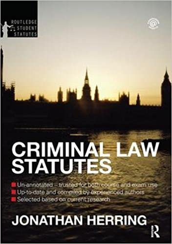Criminal Law Statutes 2012-2013 (Routledge Student Statutes)