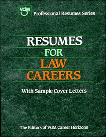 Resumes for Law Careers (VGM Professional Resumes Series)