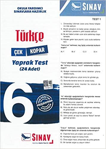 Sınav 6. Sınıf Tükçe Çek Kopar Yaprak Test 32 Adet