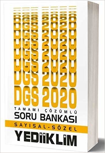 Yediiklim 2020 DGS Sayısal Sözel Çözümlü Soru Bankası