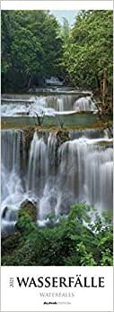 Wasserfälle 2021 - Streifenkalender XXL 25x69 cm - Waterfalls - Naturkalender - Bild-Kalender - Wand-Kalender - Alpha Edition indir