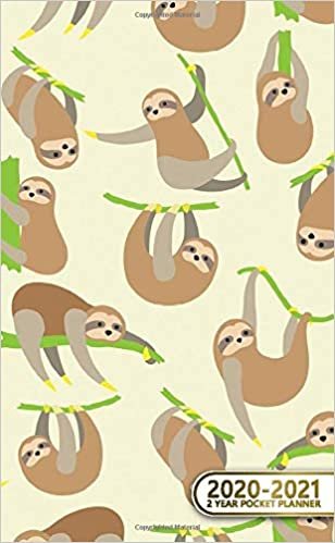 2020-2021 2 Year Pocket Planner: Cute Two-Year Monthly Pocket Planner and Organizer | 2 Year (24 Months) Agenda with Phone Book, Password Log & Notebook | Pretty Tropical Sloth Pattern