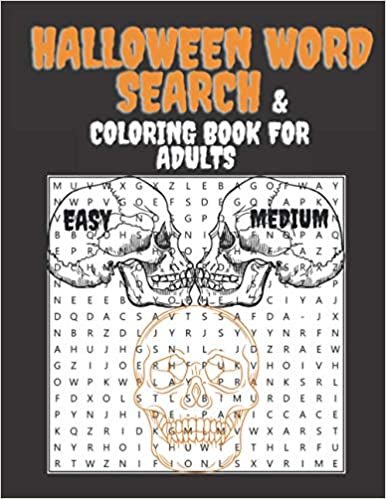 Halloween Word Search & coloring book for adults: Easy and Meedium Level.Brain Game Large Print.
