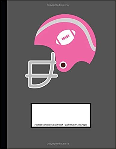 Football Composition Notebook: Wide Ruled, 100 Pages, One Subject Notebook, Pink (Large, 8.5 x 11 inches)