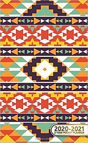 2020-2021 2 Year Pocket Planner: Pretty Two-Year Monthly Pocket Planner and Organizer | 2 Year (24 Months) Agenda with Phone Book, Password Log & Notebook | Nifty Tribal & Aztec Print indir