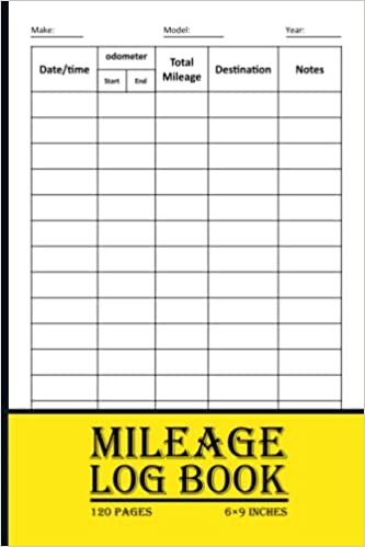 Mileage Log Book: Mileage Log Book For Taxes, Track your Personal Miles Using This Mileage Log Book for Car, Mileage Tracker, 120 Pages (6×9 inches) indir