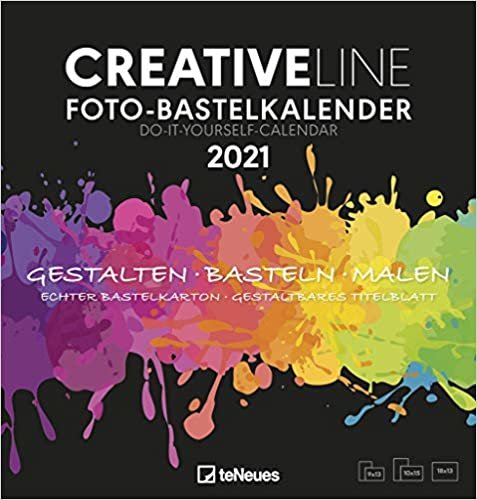 Foto-Bastelkalender schwarz 2021 - Kreativ-Kalender - DIY-Kalender - Kalender-zum-basteln - 21x22 - datiert