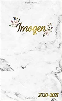 Imogen 2020-2021: 2 Year Monthly Pocket Planner & Organizer with Phone Book, Password Log and Notes | 24 Months Agenda & Calendar | Marble & Gold Floral Personal Name Gift for Girls and Women