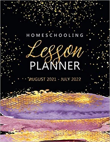Homeschooling Lesson Planner 2021-2022: August 2021 - July 2022 Planner, Monthly Academic Calendar Weekly Teaching Learning Record Book, Homeschool Family Organizer, Watercolor Stains Cover Design indir