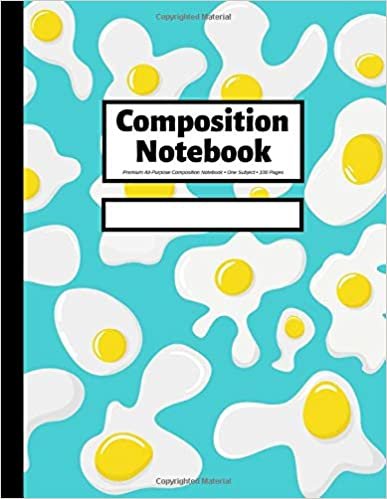 Composition Notebook: Wide Ruled | 100 Pages | 8.5x11 inches | Fried Eggs Aqua