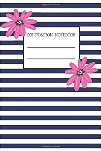 Composition Notebok: Navy Blue White Striped Writing Notes Journal Wide Ruled Paper (6x9, 110 Pages)