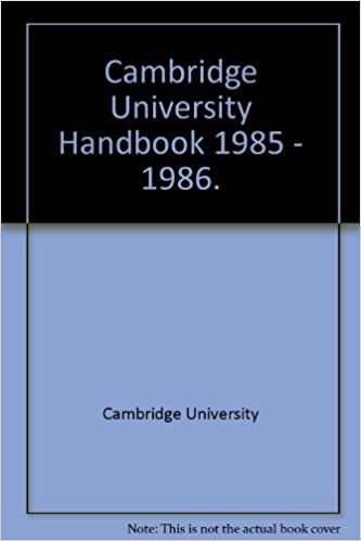 Cambridge University Handbook 1985 (Cambridge University Guide) indir