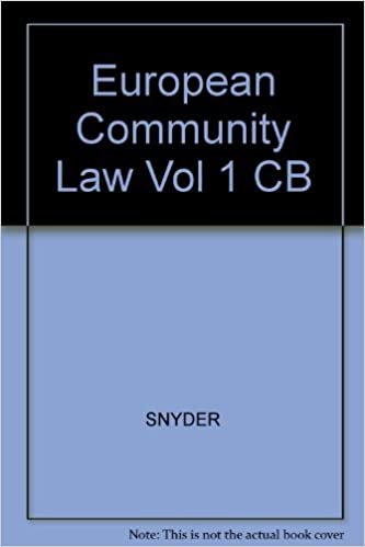 European Community Law: Vol. 1 (Law and Legal)