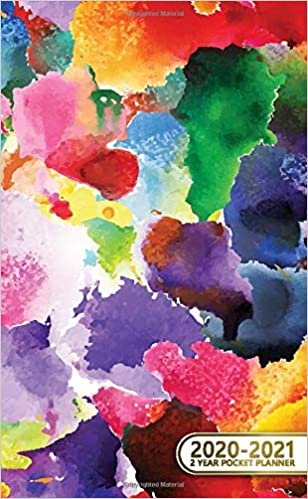 2020-2021 2 Year Pocket Planner: Pretty Two-Year Monthly Pocket Planner and Organizer | 2 Year (24 Months) Agenda with Phone Book, Password Log & Notebook | Nifty Abstract Watercolor Print indir
