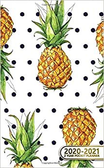 2020-2021 2 Year Pocket Planner: Pretty Two-Year Monthly Pocket Planner and Organizer | 2 Year (24 Months) Agenda with Phone Book, Password Log & Notebook | Vintage Pineapple & Polka Dot Print